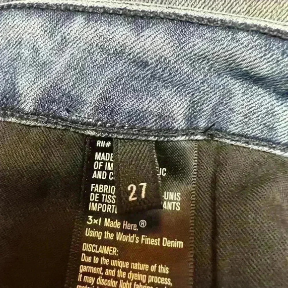 3x1 NYC Women's Jeans Armada Mid Bell in Light Wash Slim Raw Hem USA size 27 - Picture 8 of 10
